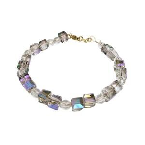 14k Gold Plated Purple Vibrant Clear Acrylic Bracelet Jewelry Gift Trendy